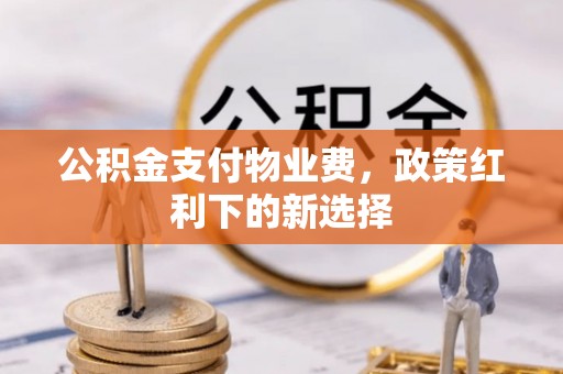 商南公积金支付物业费，政策红利下的新选择