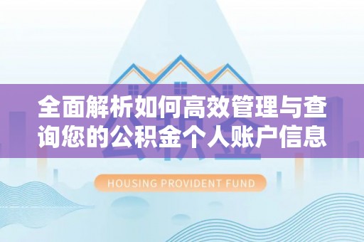 商南全面解析如何高效管理与查询您的公积金个人账户信息